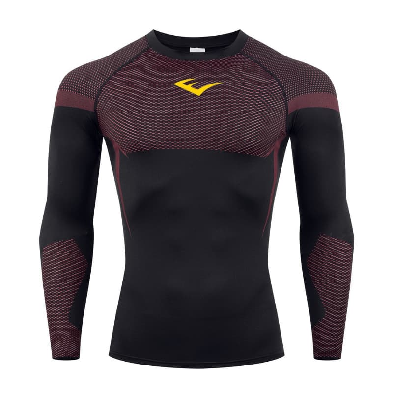 2026 Cross-border GYM Men's Fitness European and American Compression Round Neck Quick-Dry T-Shirt Autumn Tight Breathable Long Sleeve Sports Top