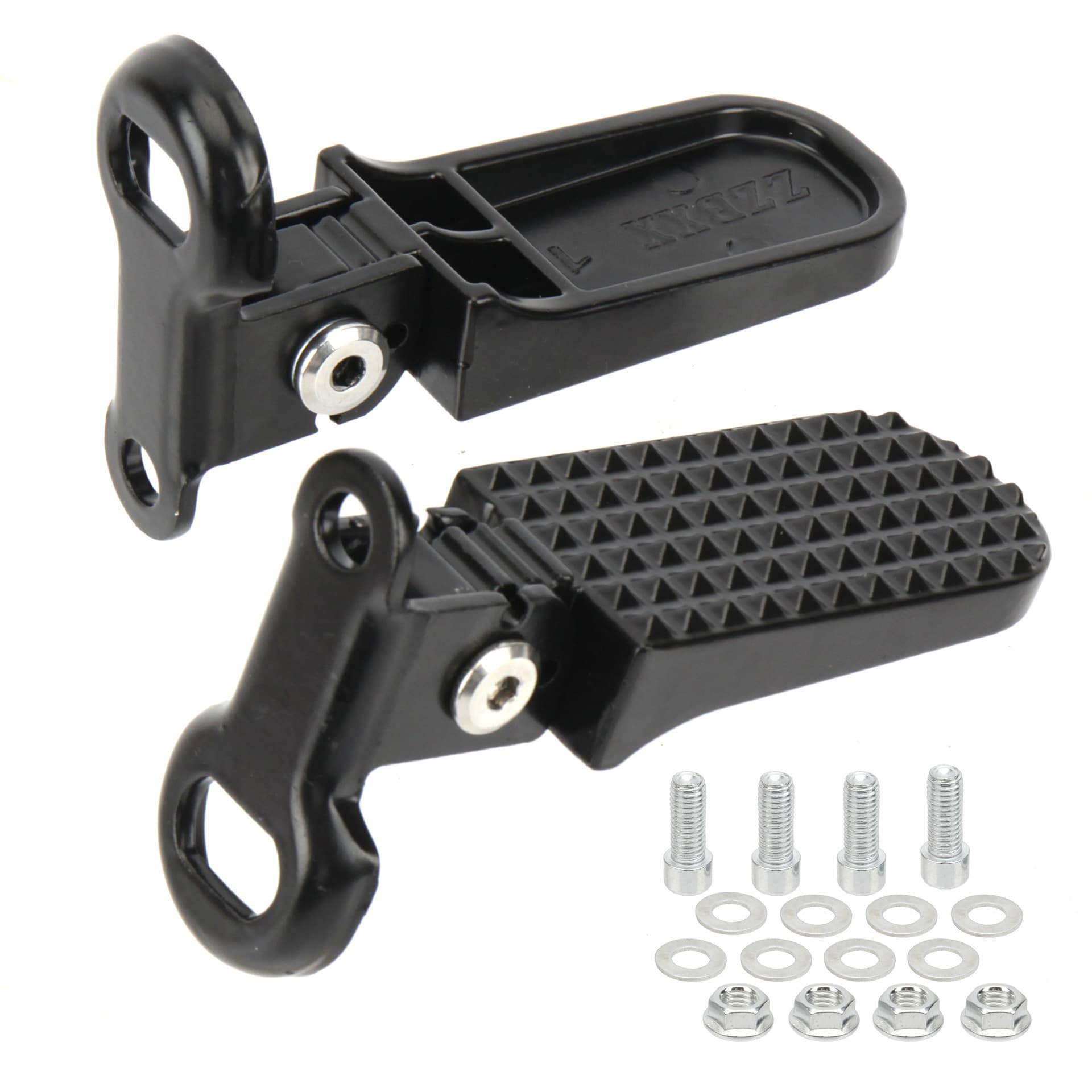 Vertical Hole New Mela Pedal, Electric Bicycle Rear Seat Modification Foldable Up and Down Foot Pegs, Step Pedal, Aluminum Alloy