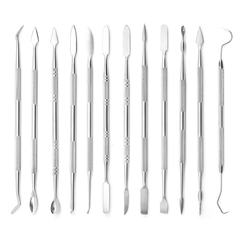 Stainless Steel Clay Sculpting Tools 12-Piece Set Stainless Steel Clay Sculpting Knife Engraving Tool for Fine Carving Oil Clay Handmade Figurine Sculpture Ultra-Light Clay