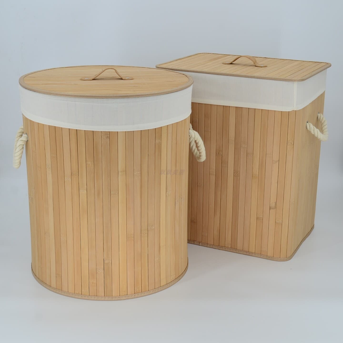 Hot Pot Restaurant Clothing Storage Basket, Large Bamboo Laundry Hamper Foldable Fabric Toy Organizer