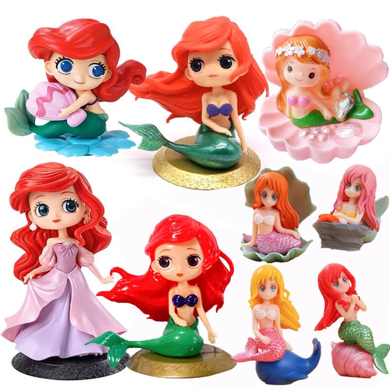 Trendy Mermaid Princess Cake Decoration Ornament Ocean Theme Children Girls Fairy Birthday Baking Dessert Table