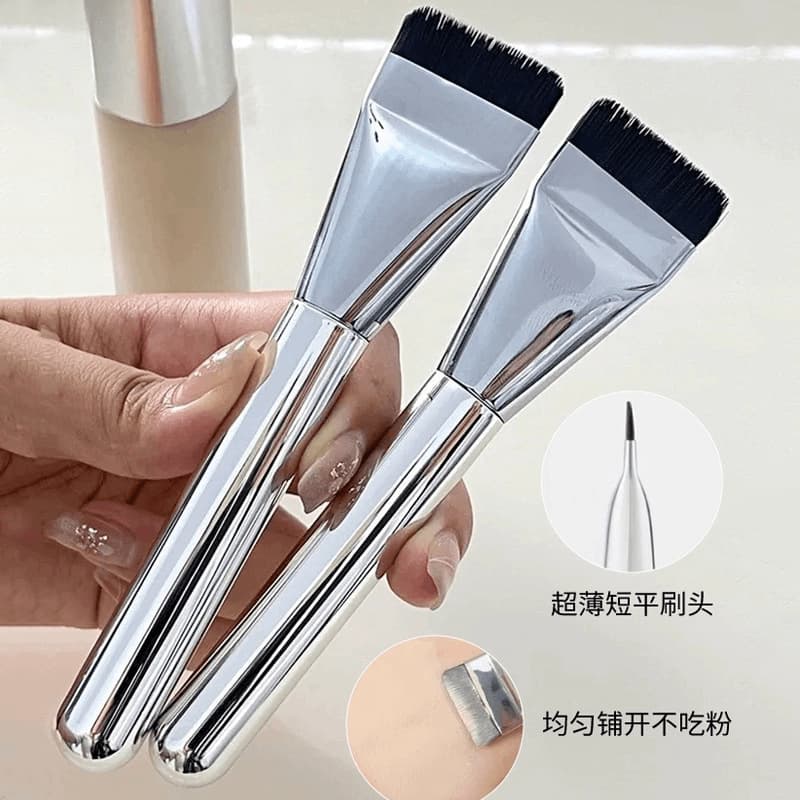 Mingxizhi Flat Foundation Brush Makeup Tool Non-Absorbing Seamless Face Mask Concealer Brush Cross-Border