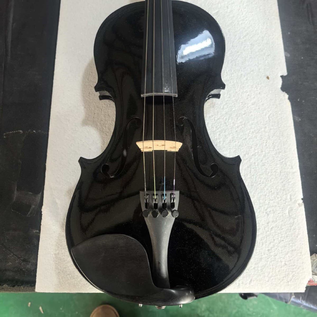 Black Violin Beginner Children Adult Practice Performance Solid Wood Violin Plywood Violin 4/4 Violin Set