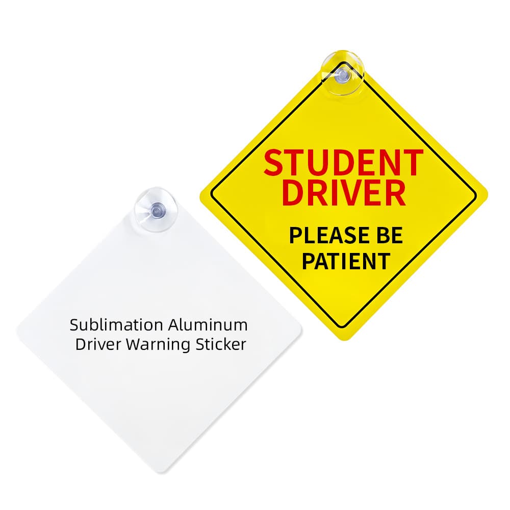 Cross-border hot-selling heat transfer aluminum sheet for car interior signs, DIY suction cup car stickers, warning signs, and sublimation blank aluminum sheet