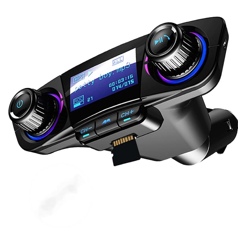 Bt06 New Model Car Mounted MP3 Bluetooth Hands-Free FM Transmitter 2.1A Fast Charging Support USB Flash Drive