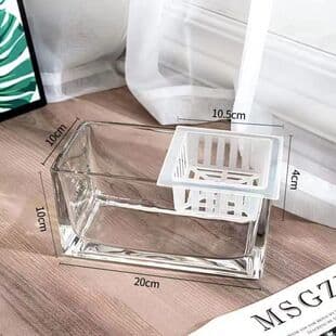 Hydroponic Plant Rectangular Glass Vase Transparent Green Pothos Water Lily Aquatic Plant Pot Container Fish Tank