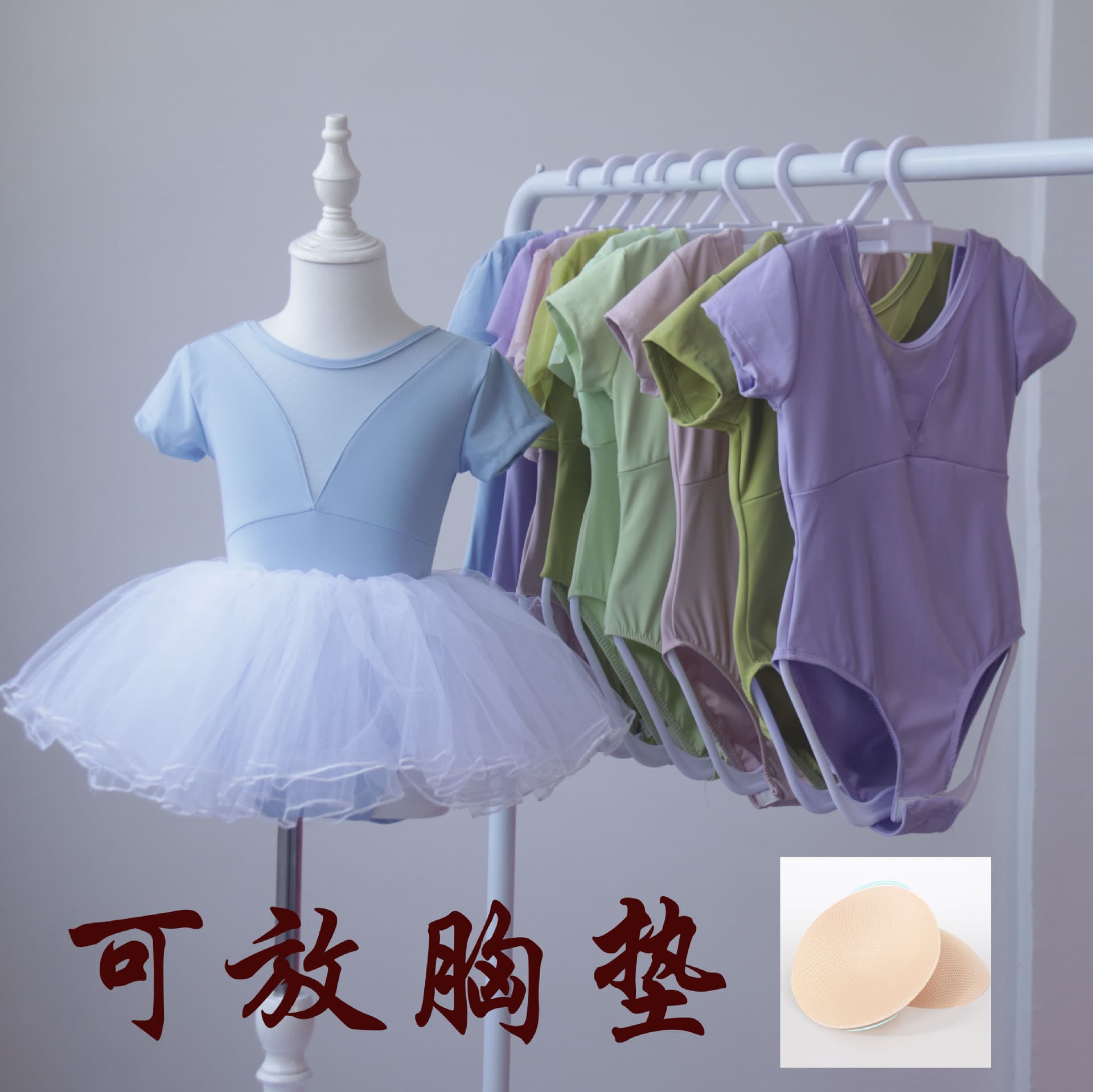 Children's Dancewear Gymnastics Leotard Set for Girls, Short Sleeve Ballet Bodysuit Summer Training Outfit, Chinese Dance Skirt
