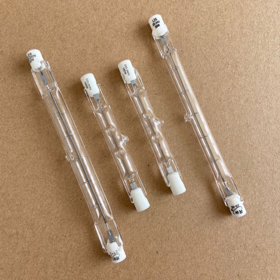 Tubular Halogen Tungsten Lamp 100W 300W Length 118MM Sun Lamp for Incubators 7.8cm Heating Lamp