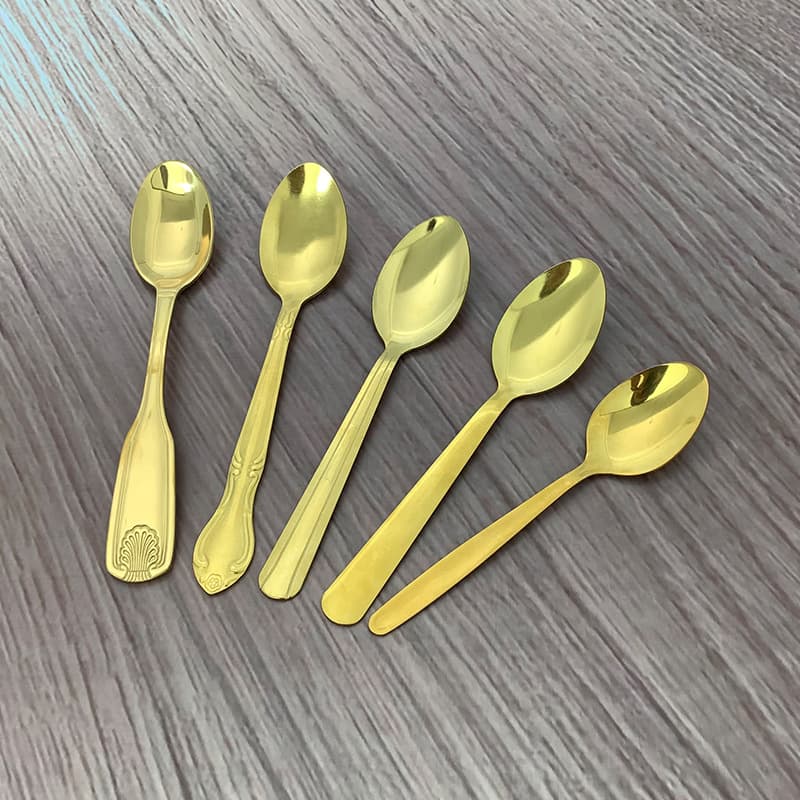 Stainless steel tea spoon, children's eating spoon, golden coffee spoon, stirring spoon, household honey spoon, bird's nest spoon, glass cup spoon