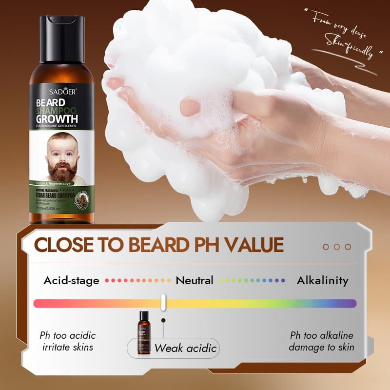 SADOER Cedar Beard Shampoo 100ml Men's Cleansing Oil Control Softening Care Cross-border Wholesale