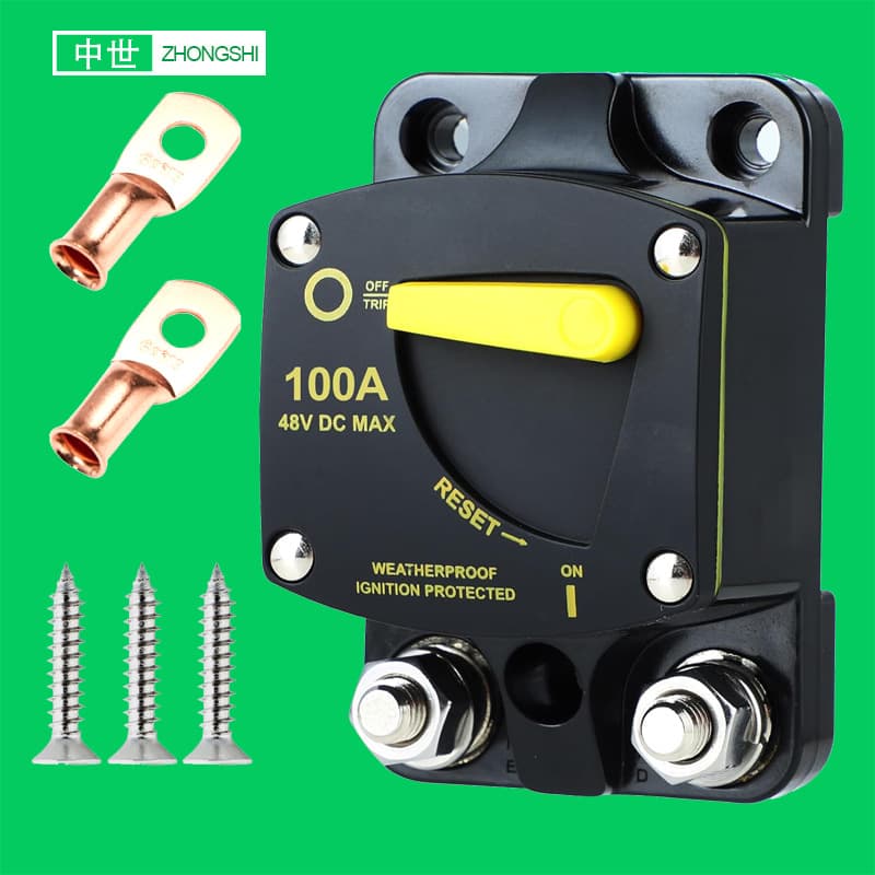 Automotive Circuit Breaker, Manual Reset Overload Protector, DC RV Yacht Audio Circuit Protection Switch