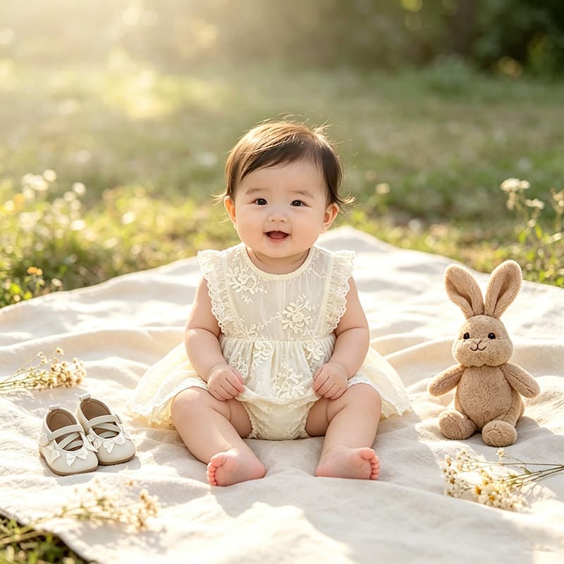 2026 Summer Baby Sleeveless Princess Dress Baby Girl's 100-Day Banquet Western-style Flower Cover Skirt One-Year-Old Dress