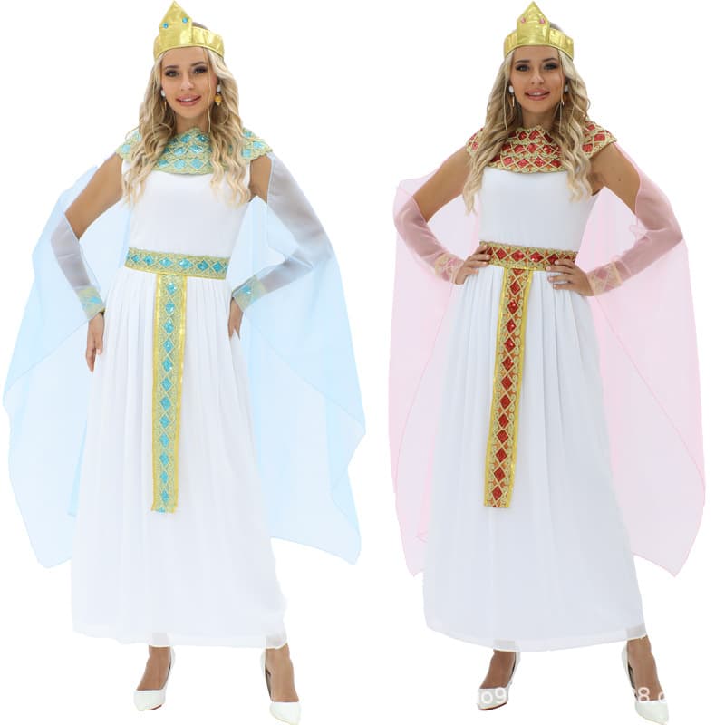 Adult Ancient Egyptian Cleopatra Queen Halloween Cosplay Costume for Pharaoh Party