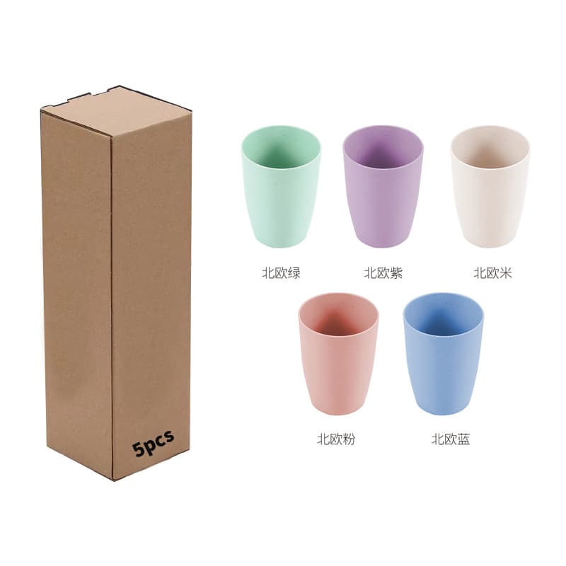 Wheat Straw Japanese-style Creative Cold and Hot Drink Cup, Breakfast Milk Cup, Home Drinking Cup for Men and Women