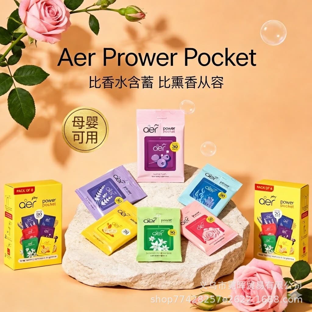 Cross-Border Foreign Trade English Version Aer Prower Pocket Powerful Fragrance 30-Day Car Pocket Fragrance Perfume