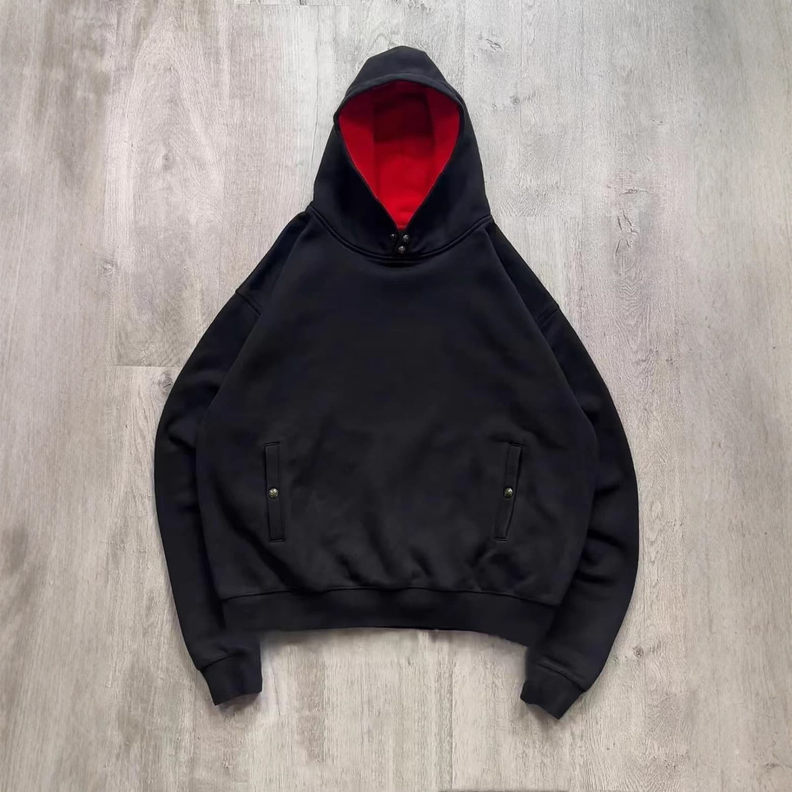 New Trend Heavyweight Kanye West Hoodie Double-Layer Solid Color Sweatshirt American Casual Couple Style Unisex Hoodie Trendy