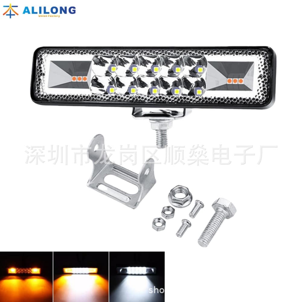 Cross-border Car LED Light Bar 16LED 48W Strobe Warning Light for Motorcycle Truck Work Light