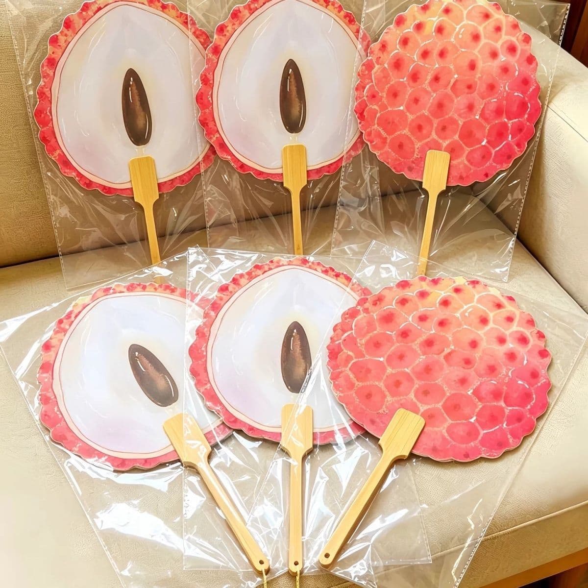Summer Cool Lychee Fan Portable Handheld Fan Durable and Drop-Resistant Hand Fan High-Aesthetic Fan for Home Use