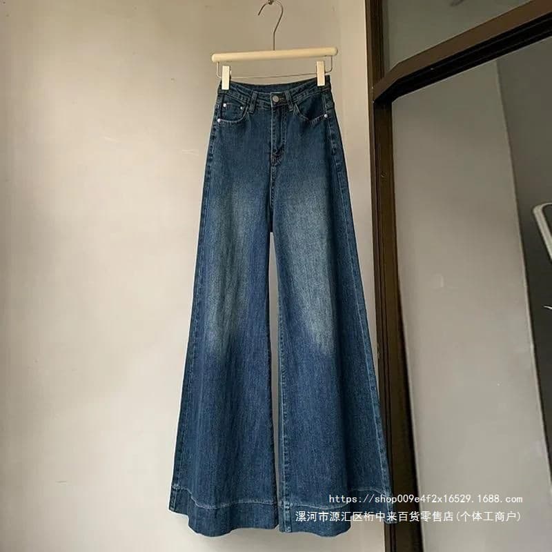 Petite Wide-Leg Jeans for Women 2026 Spring/Fall New Arrival 150cm Height Flattering High-Waist Straight-Leg Pants