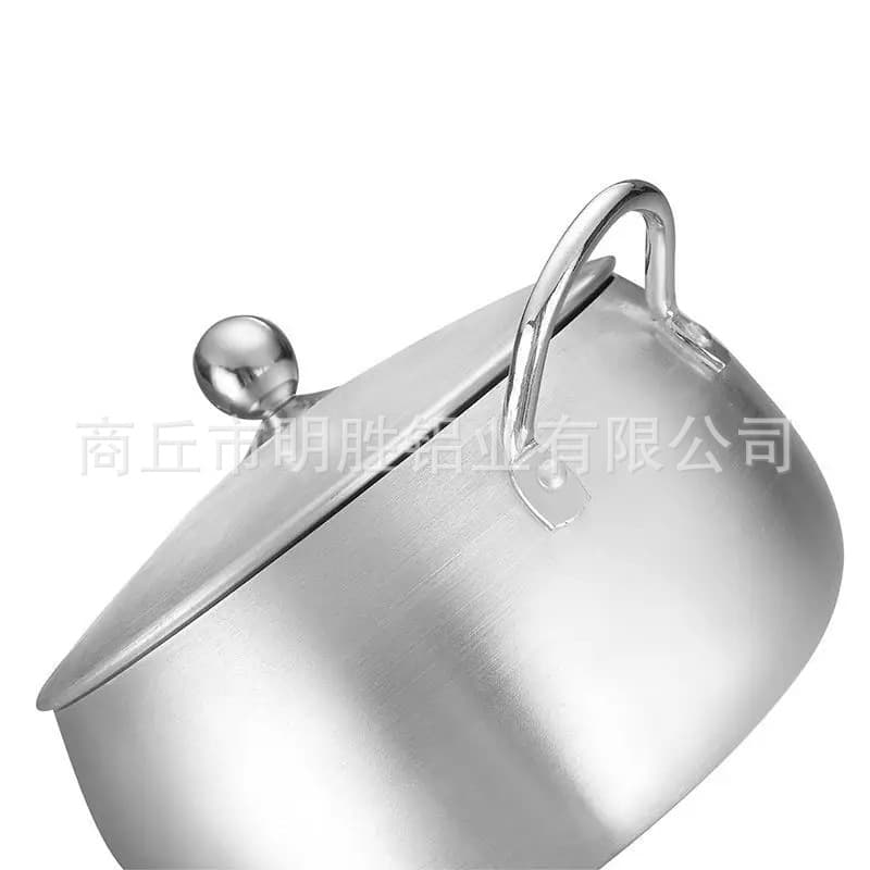 Cross-border hot-selling aluminum pots 16-24cm thinned satin-finished aluminum soup pots commercial hotel cookware aluminum pot set