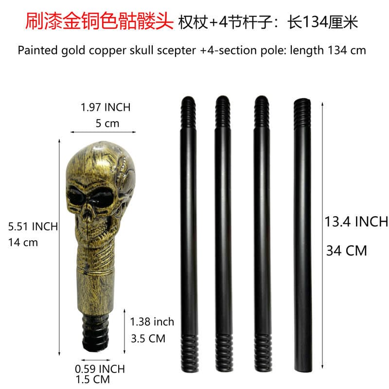 Halloween Skull Scepter Prop - Festival Performance Ghost Skull Scepter Staff, Magic Wand, Baton