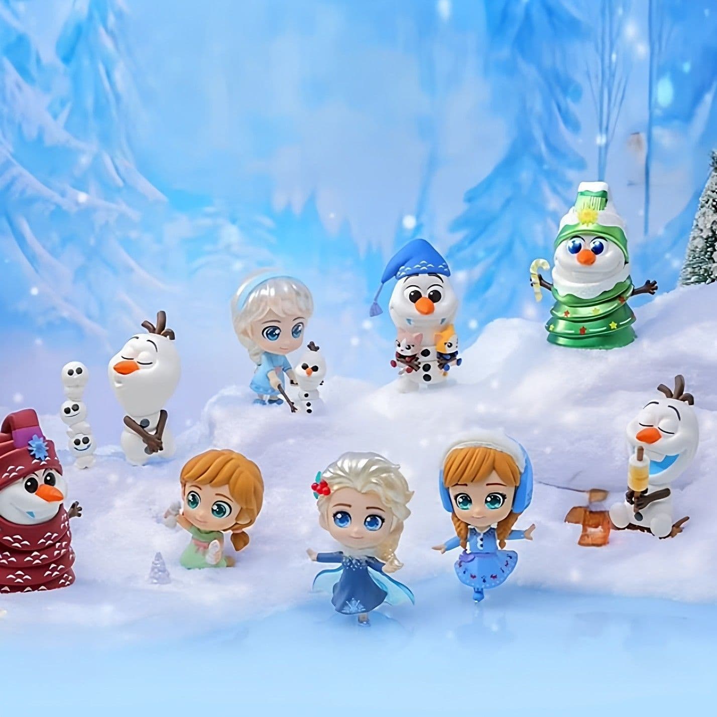 Frozen Elsa Princess Anna Olaf peripheral dolls hand-made ornaments children's toys blind box gashapon gift