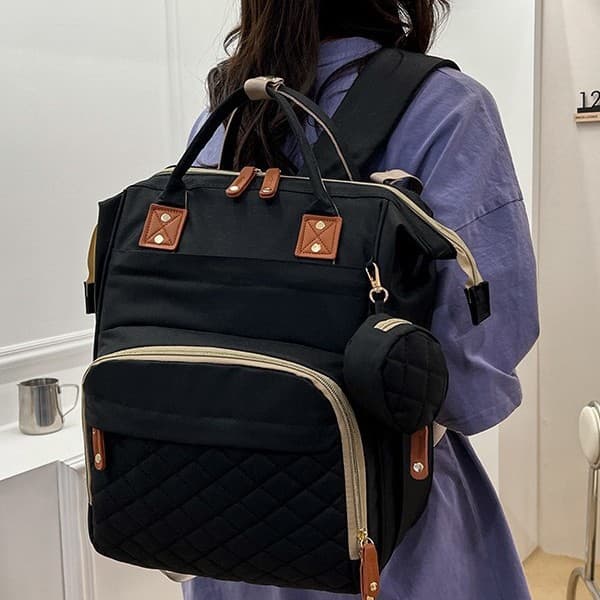 Cross-Border Best-Selling Women's Large-Capacity Portable Diaper Bag Maternity Backpack with Diaper Organizer, Wholesale