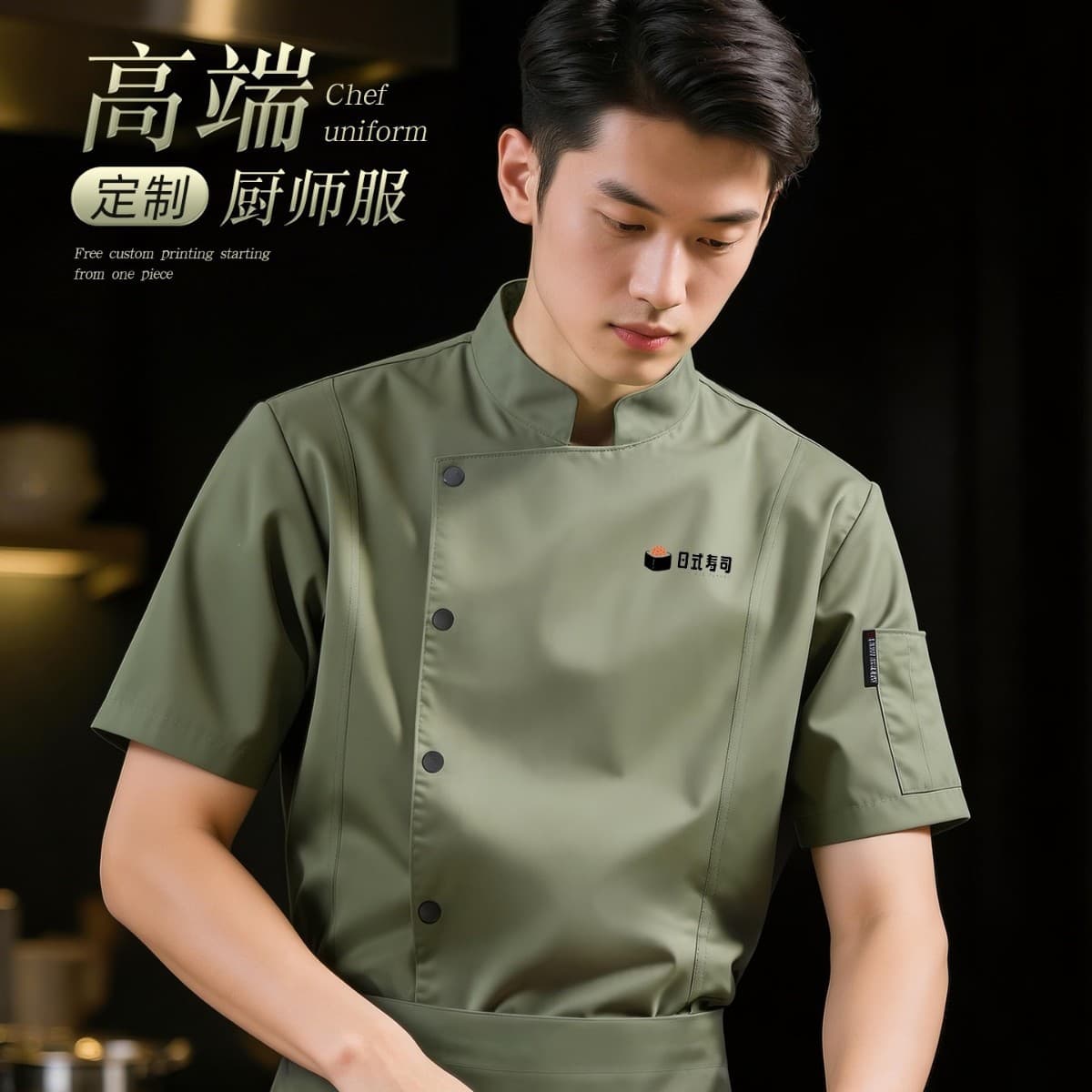 Chef Work Uniform Short Sleeve Hotel Restaurant Bakery Kitchen Staff Shirt Summer Autumn with Custom Print Men