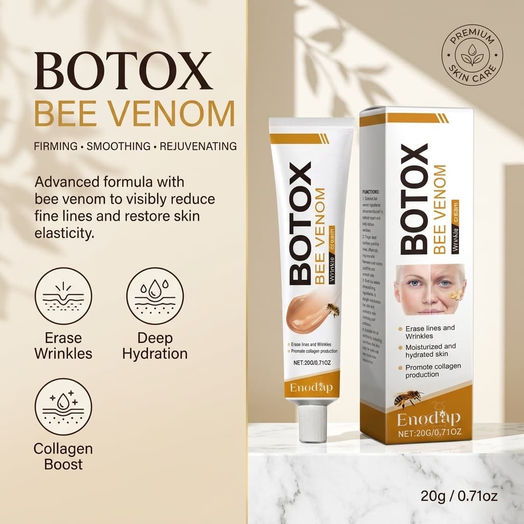 OUHOE bee venom facial care cream, gentle hydrating and moisturizing skin, delicate and tender skin, soft and exfoliating skin care cream