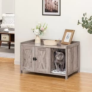 Semi-enclosed Cat Litter Box Odor-proof Pet House Hidden Nightstand Wooden Box Cat Nest Human-pet Coffee Table Furniture Cat Villa
