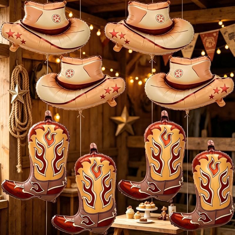 Cross-border Western Cowboy Party Aluminum Film Balloon Set Cowboy Hat Boots Western Birthday Theme Scene Decoration