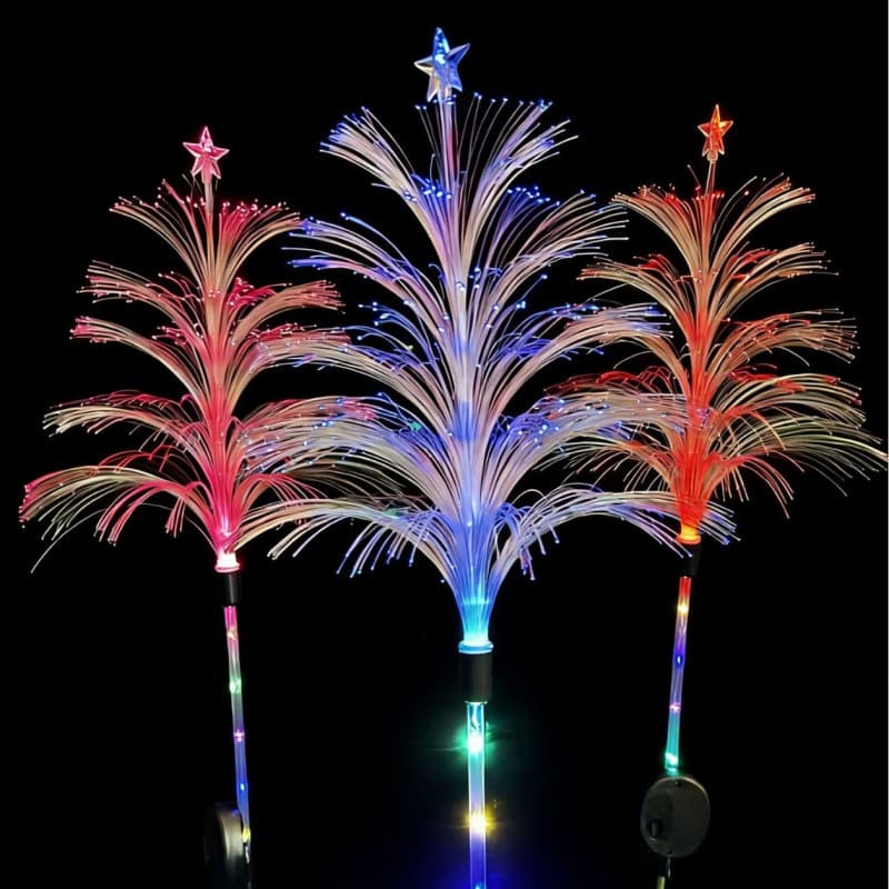 Solar Ground Insert Jellyfish Light, Color-Changing Christmas Decorative Landscape Light, Rainproof Garden Lawn Fiber Optic Ambience Light
