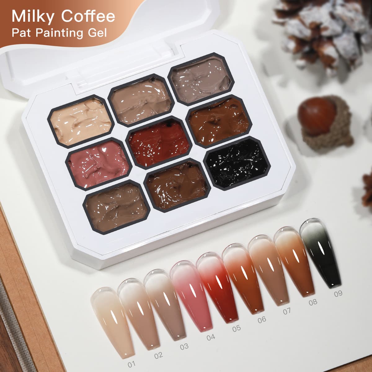 Cross-border AS Nail Art New Nine-Grid Crystal Cat's Eye Gel High-Transparency Candy Crystal Color Stamping Powder Gradient Printing Gel