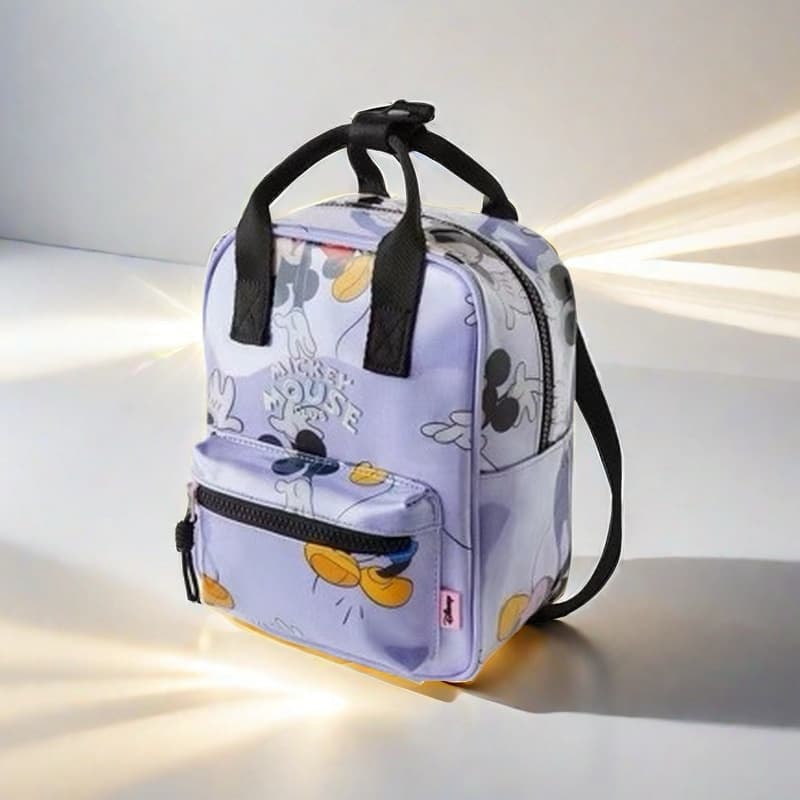ZA New Children's Backpack Color Block Cartoon Print PVC Kindergarten Schoolbag Lightweight Travel Bag