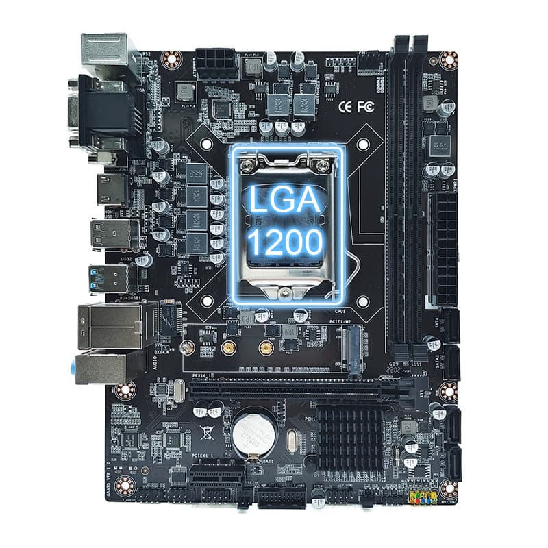 H510 Desktop Computer Motherboard Supports 10th/11th Gen CPU LGA1200 Pin DDR4 Dual-Channel Memory