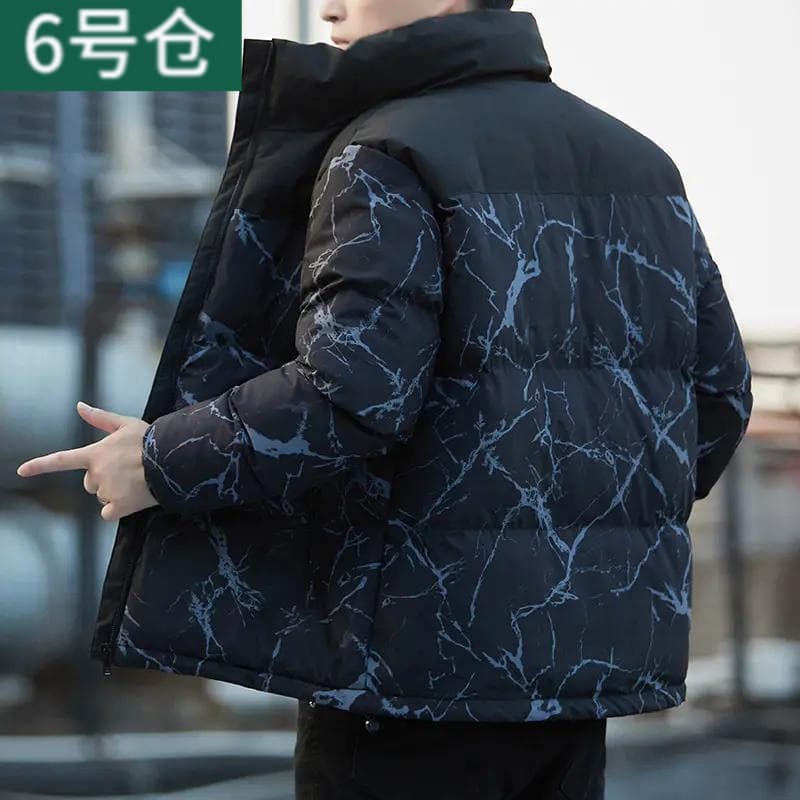 2025 Winter Men's Cotton Padded Jacket New Style Fashion Cotton Coat Thick Warm Stand Collar