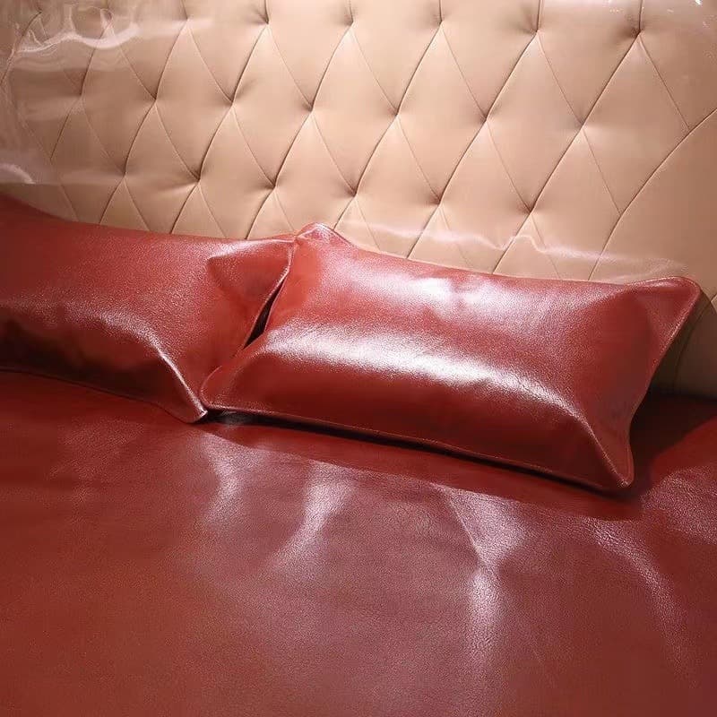 Top Grain Buffalo Hide Pillow Mat Pillowcase Pillow Slip Double/Adult Summer Breathable Soft Mat Brown Genuine Leather Cooling Whole Piece Direct