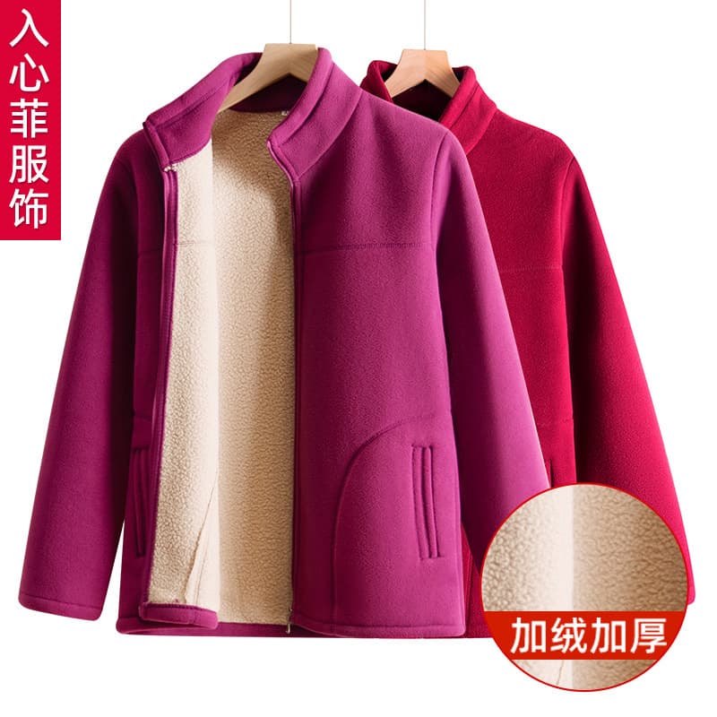 Fleece sweatshirts for middle-aged and elderly women, suitable for spring and autumn, for grandmothers, for autumn and winter, and for senior citizens.