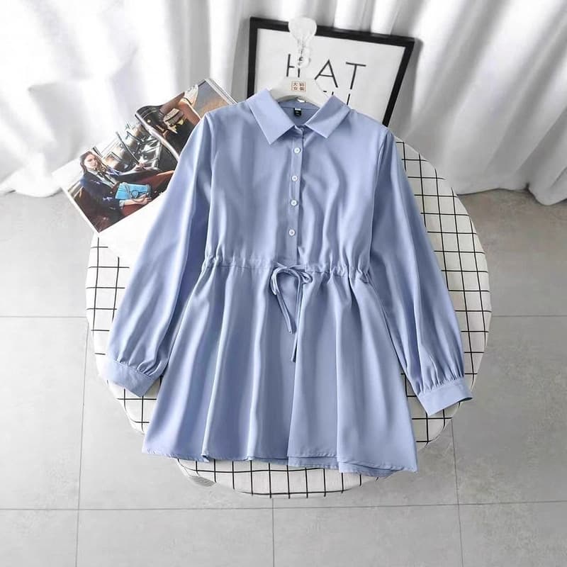 Plus Size Women's Loose Fitting Stylish Shirt 2025 Fall New Trendy Polo Collar Blouse for Curvy Women