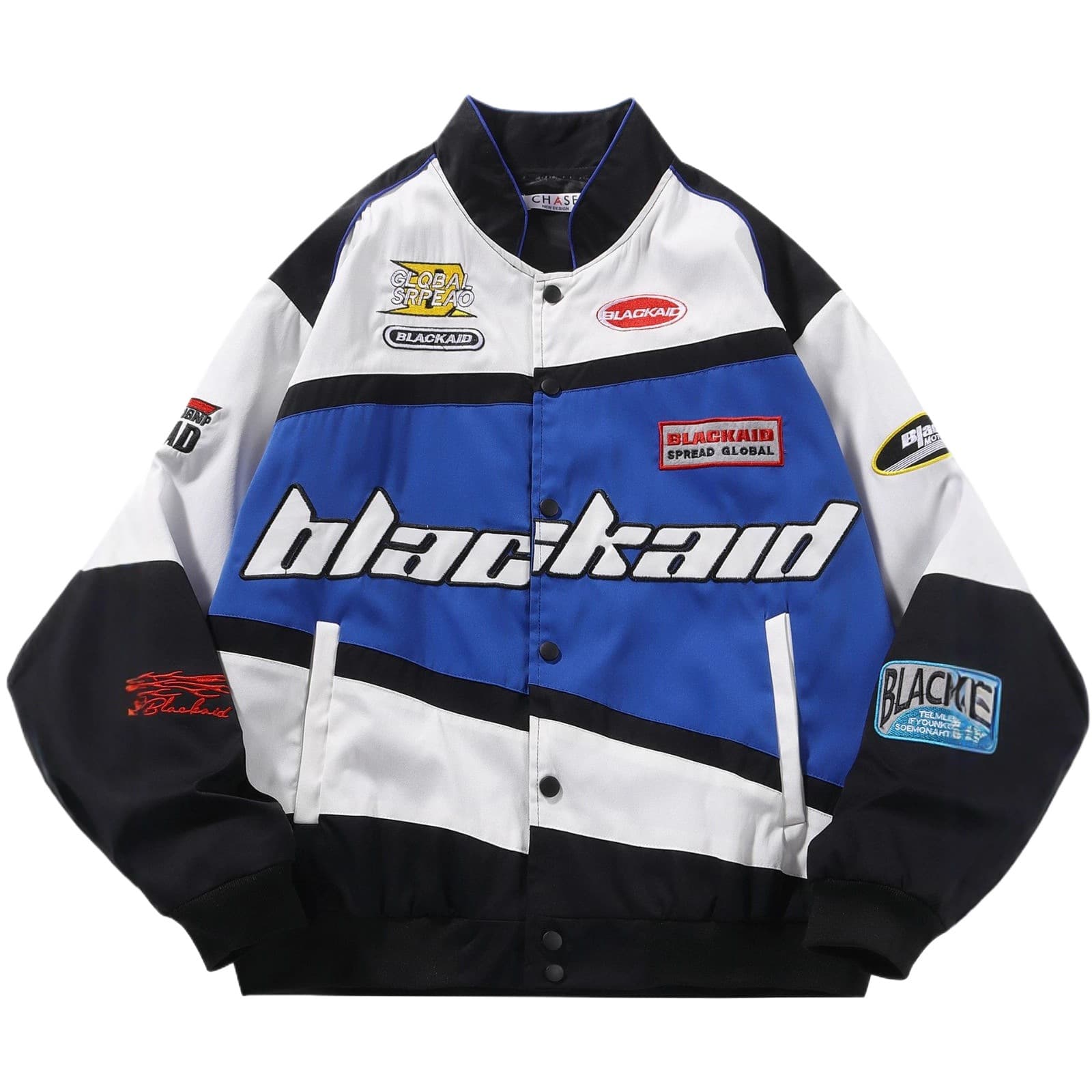 American-Style Fully Embroidered Retro Racing Jacket for Men and Women, European and American Trendy Brand Street-Style Motorcycle Jacket, Autumn and Winter Baseball Jacket