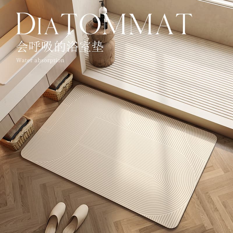 Home Diatomite Bathroom Water-Absorbing Non-Slip Floor Mat, Wear-Resistant, Dirt-Repellent, No-Wash Quick-Dry Doormat for Bathroom Entrance, Wholesale