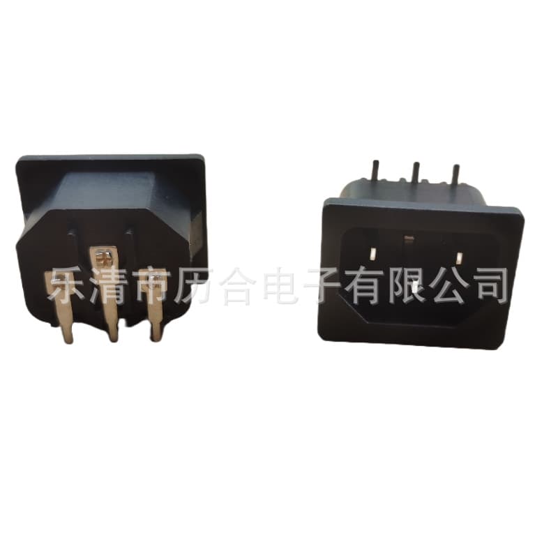 Lihe AC Power Socket with Certification, Three-Pin Card Slot Non-Port Embedded, Right Angle Adapter Socket