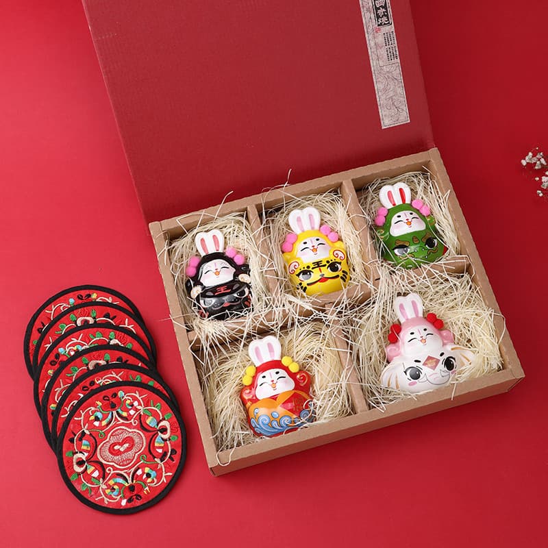 Rabbit Mid-Autumn Festival Mascot Ornaments for the Year of the Rabbit Old Beijing Ceramics Rabbit Clay Sculpture Rabbit Rabbit Milk Home Decoration