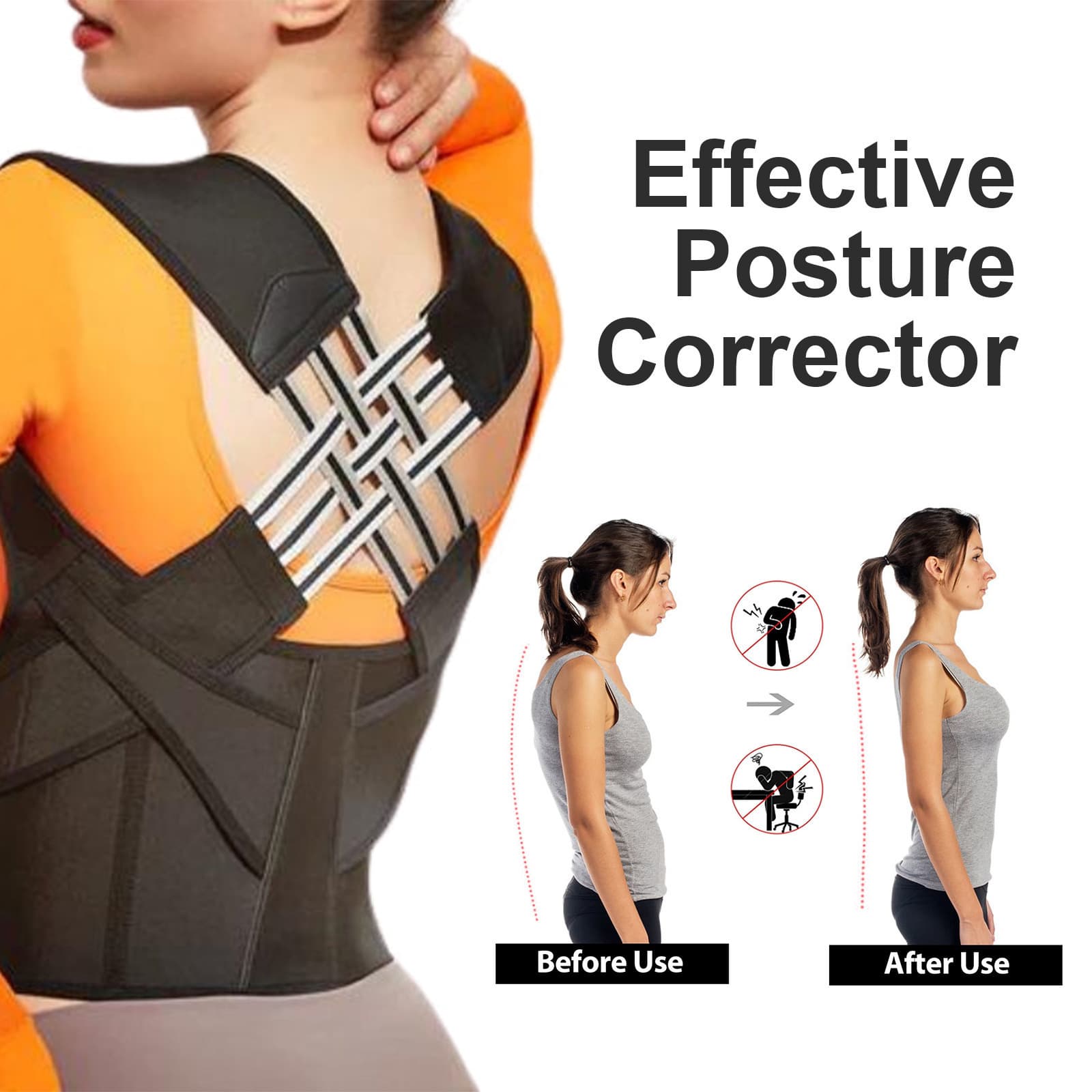 Cross-border adult men and women posture corrector belt, shoulder opener, anti-hunchback corrector, back correction belt, waist support, TikTok bestseller