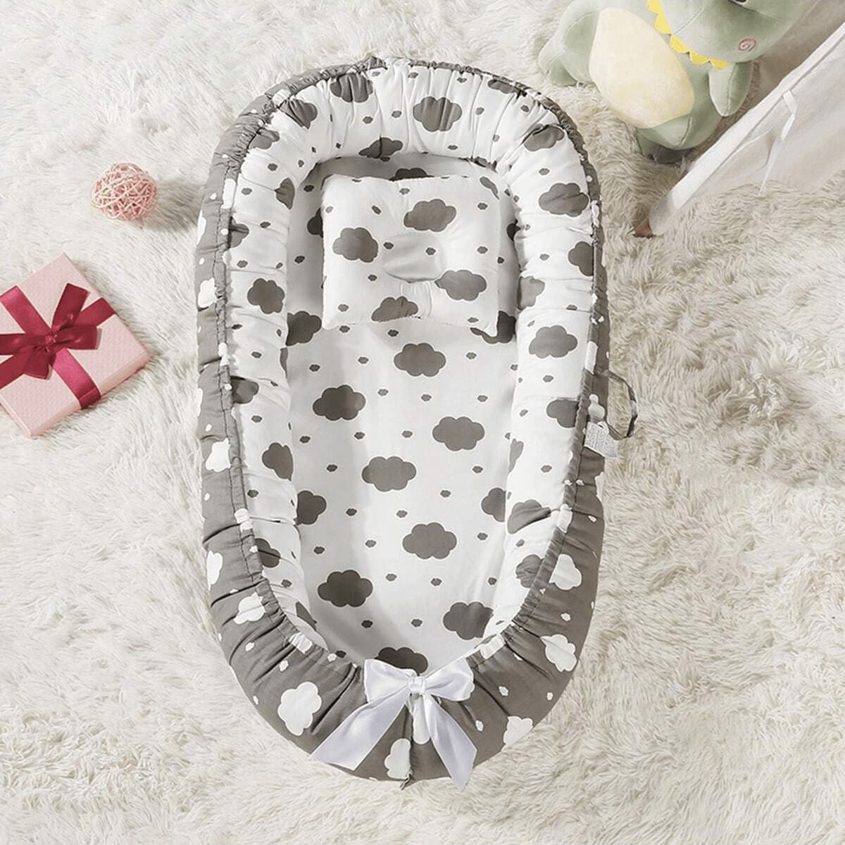 Foldable, removable and washable portable crib, anti-pressure crib, fully removable baby pillow, travel crib, crib