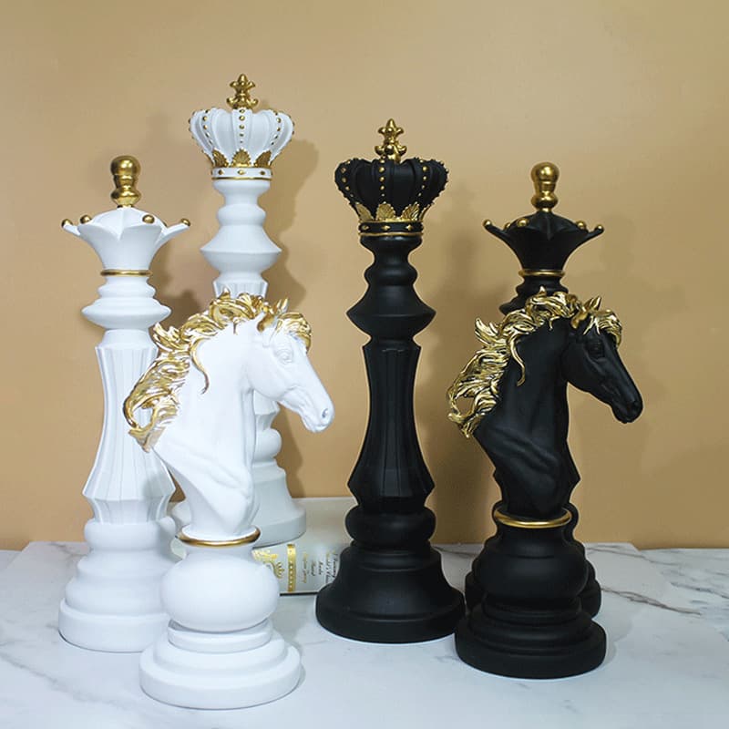 Nordic International Chess Figurine Artistic Resin Craft King Queen Knight Soft Decorations Home Decor New Arrival