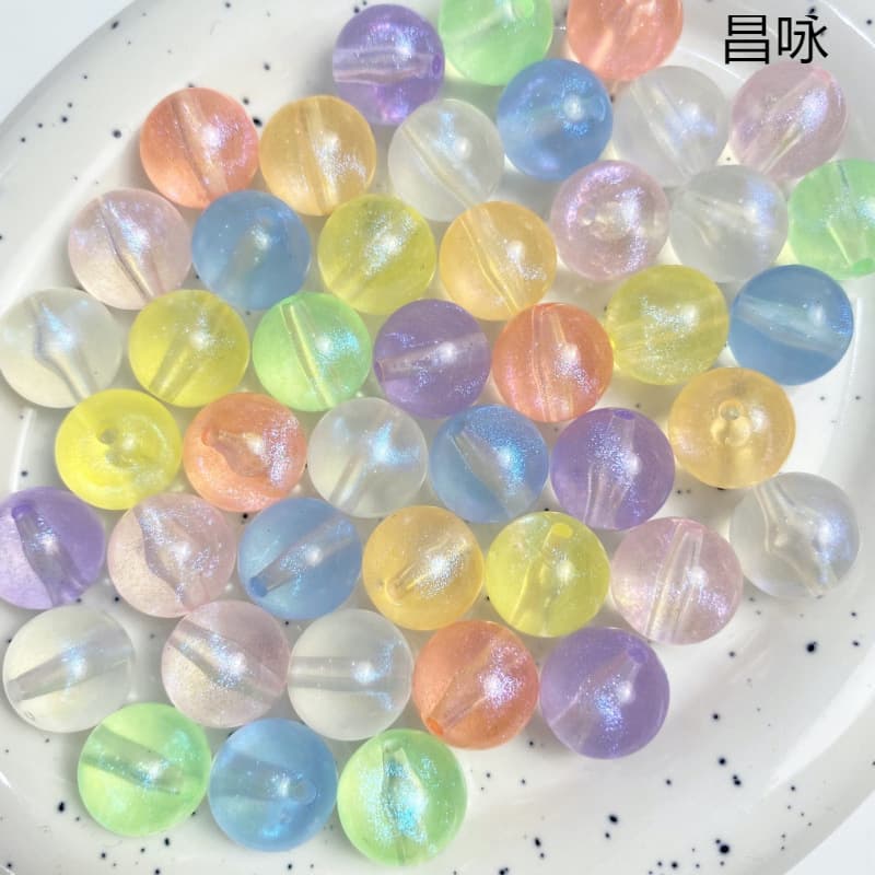 Fine Glitter Onion Powder Bead 14mm Shiny Bead DIY Homemade Hair Tie Phone Strap Keychain Beading Material Jewelry