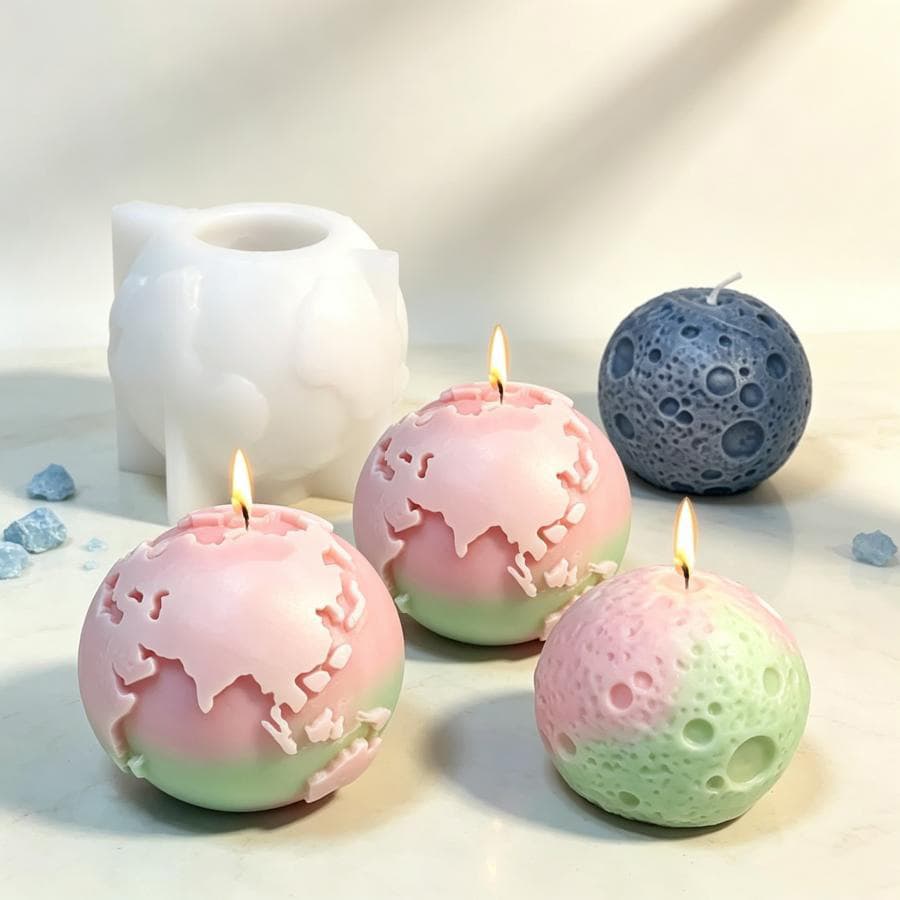 Globe-Shaped Candle Silicone Mold DIY Handmade Soap Aromatherapy Plaster Craft Candle Mold