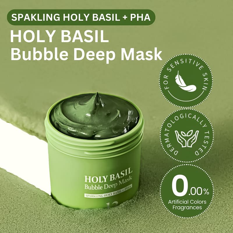Cross-border Supply Carbonated Bubble Mask HOLY BASIL Bubble Deep Mask Mud Mask In Stock 90g