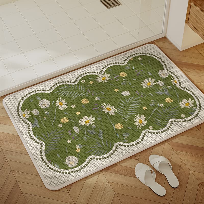 Bathroom Mat, Absorbent Door Mat, Non-Slip Foot Mat, Quick-Dry Bath Mat for Shower Room, Carpet